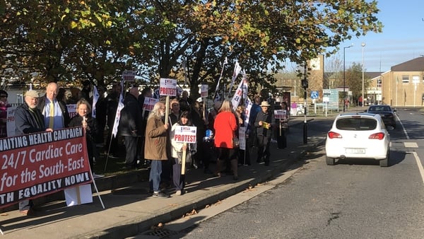 Up to 100 people attended today's protest outside UHW