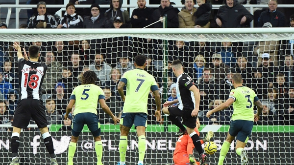 Ciaran Clark scuffs home what proved to be the match winner against Bournemouth