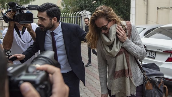Emma Hedvig Christina Winberg leaves the Gayrettepe police station in Istanbul