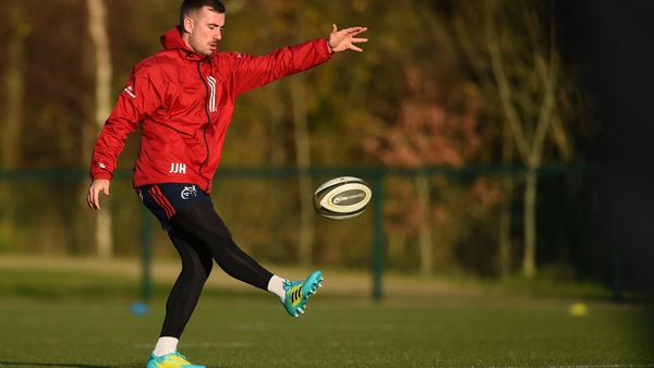 Hanrahan (pictured at training today) missed the win over Ospreys with a hamstring problem