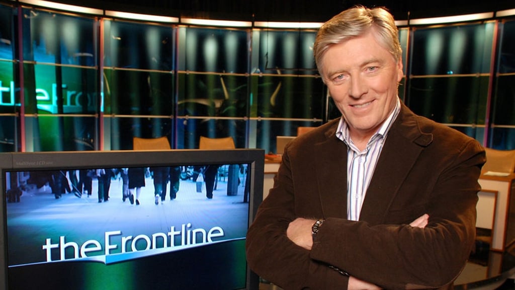Pat Kenny on the set of 'The Frontline'