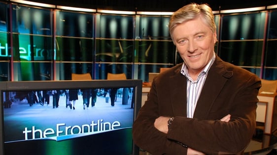 Pat Kenny on the set of 'The Frontline'
