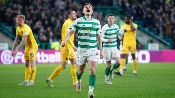 James Forrest celebrates finding the net in the recent league game against Livingston