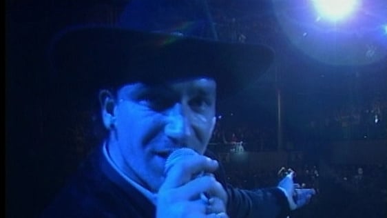 Bono on stage at The Point Depot on 31 December 1989