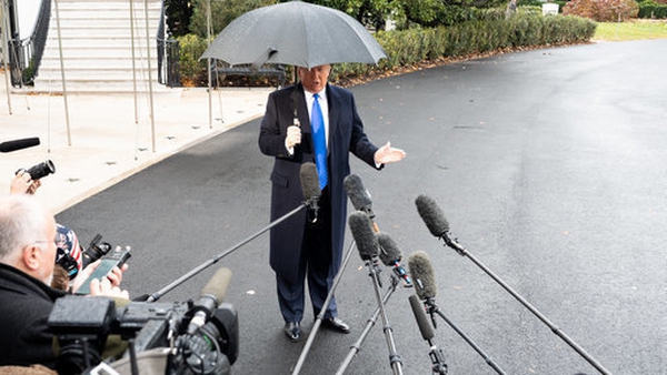Mr Trump spoke to the press before his departure for a NATO summit in England