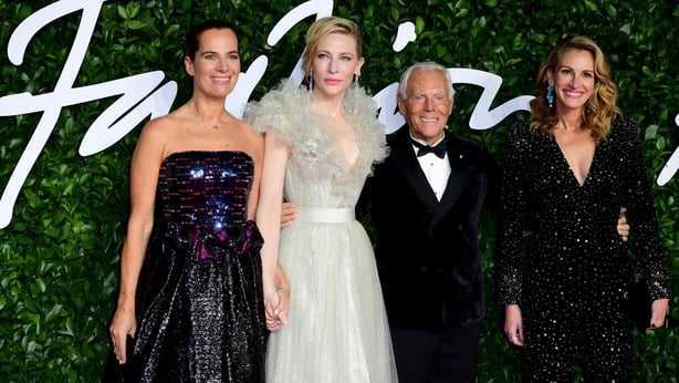 Cate Blanchett (second left), Giorgio Armani and Julia Roberts (right) attending the Fashion Awards (Ian West/PA)
