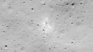 NASA released a mosaic image of the site IN September, inviting the public to compare it with images of the same area before the crash to find signs of the lander (Pic: NASA/Goddard/Arizona State University)