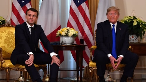 Emmanuel Macron and Donald Trump pictured in London at NATO leaders gather for a summit