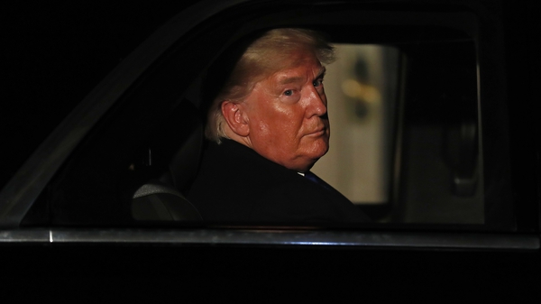 Donald Trump leaving 10 Downing St this evening