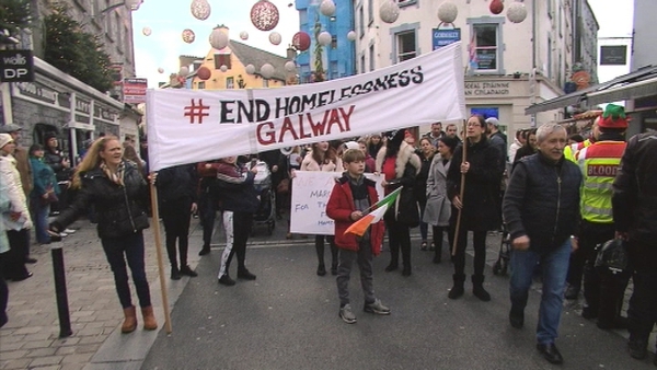 Up to 200 people gathered in Galway city to demand greater government action on the issue