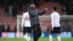 Jurgen Klopp salutes the Liverpool supporters after the 3-0 win over Bournemouth