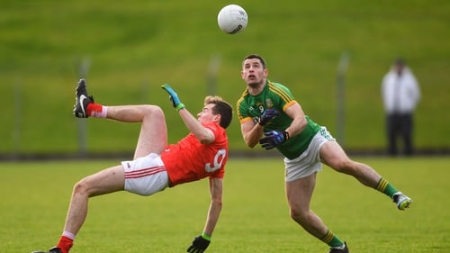 Donal Keogan of Meath in action against Louth's Conor Early