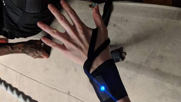 Liz wears the punch tracker (Liz Connor/PA)