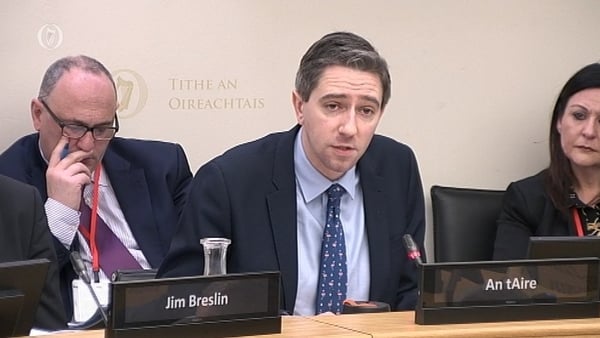 Simon Harris appearing before the Oireachtas Health Committee