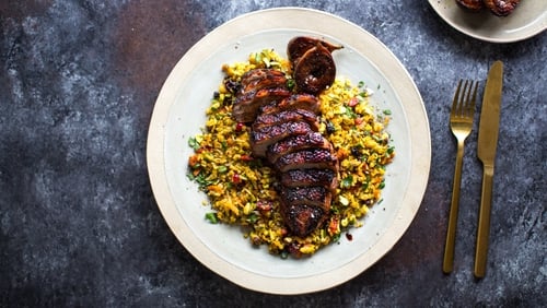Donal's Spiced Duck with Figs & Ruby Spiced Rice