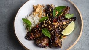 You really won't miss the meat at all in this filling bowl of super-tender aubergines in a rich sticky sauce.