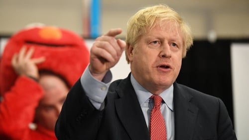 Prime Minister Boris Johnson giving his victory speech after winning the Uxbridge & Ruislip South seat