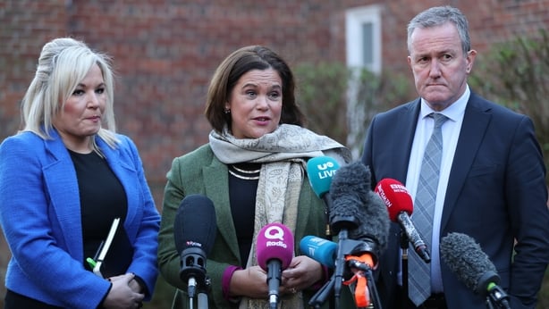 Michelle O'Neill Mary Lou McDonald and Conor Murphy Stormont