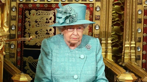 Queen Elizabeth in the chamber for the state opening of Parliament