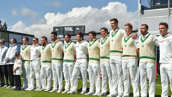 Ireland players before their first Test match against Pakistan in May 2018