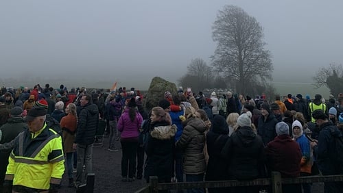 People gathered at Newbridge in hope of seeing the sunrise on the Winter solstice