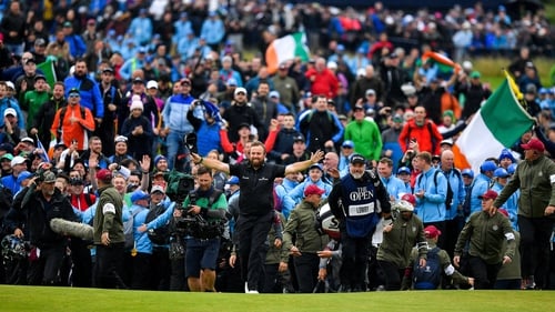 Shane Lowry laps up the adulation of the crowd at Portrush