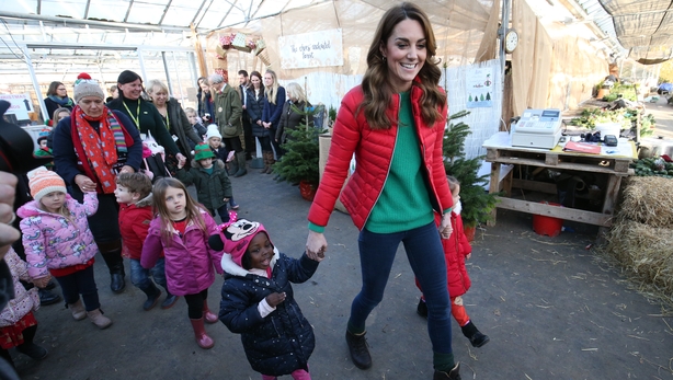 The Duchess of Cambridge takes children to pick a Christmas tree (Jonathan Brady/PA)