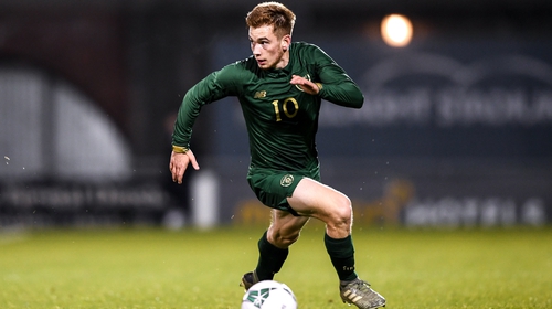 Connor Ronan in action for the Ireland Under-21 side against Sweden