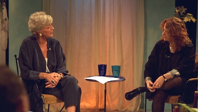 Interviewing singer Mary Coughlan on the RTÉ Television programme Time to Talk in June 1995