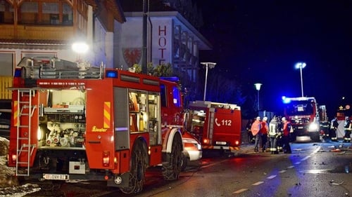 Emergency personnel at the scene in northern Italy