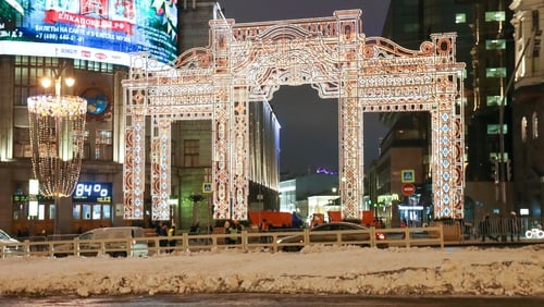 Artificial snow was used for New Year celebrations in Moscow this year