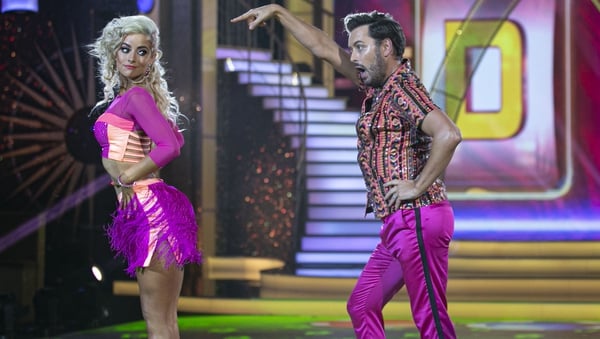 Brian with his dance partner Laura Nolan on last week's DWTS