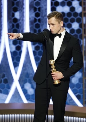 Taron Egerton won best actor for a Motion Picture, Comedy or Musical, he said: "To Elton John, thank you for the music, thank you for living a life less ordinary, and thank you for being my friend."