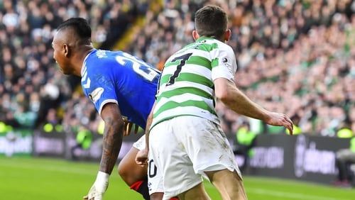 Ryan Christie (R) clashed with Alfredo Morelos
