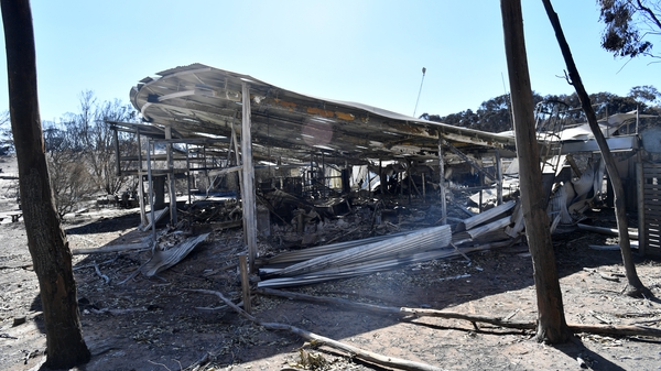What is left of the Flinders Chase Visitors Office after bushfires swept through Kangaroo Island