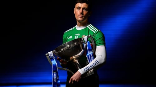 Diarmuid O'Connor with the Irish National Insurance Cup that Mayo won in 2019