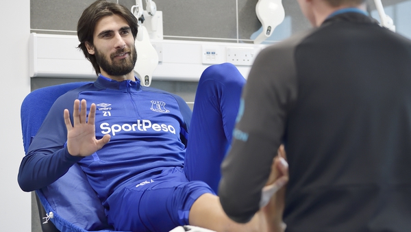 Andre Gomes of Everton during his rehabilitation following injury at USM Finch Farm on 22 November, 2019