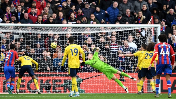 Jordan Ayew's deflected effort beats Bernd Leno