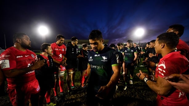 Jarrad Butler of Connacht leads his team-mates off the pitch