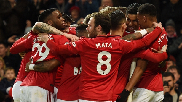 Marcus Rashford celebrates his second goal against Norwich