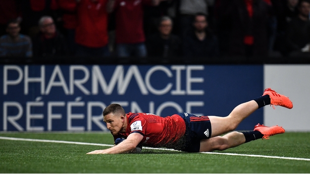 Andrew Conway's try just before half-time momentarily put Munster in control