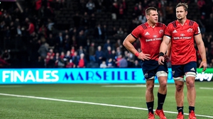 CJ Stander, left, and Arno Botha of Munster following their side's defeat