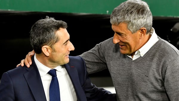Barca have moved quickly to replace Ernesto Valverde (left) with Quique Setien