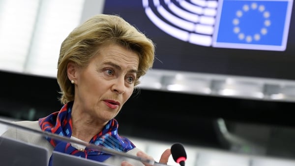Ursula von der Leyen was addressing MEPs at the European Parliament in Strasbourg