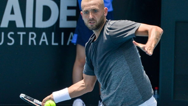 Daniel Evans hits a return to Alexander Bublik