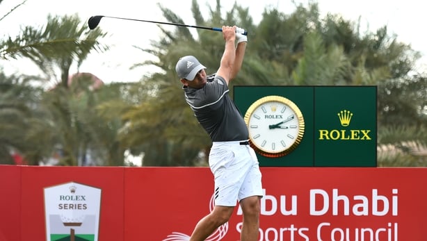Sergio Garcia of Spain in action during the Pro-Am ahead of the Abu Dhabi HSBC Championship 