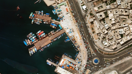 An aerial view of Tripoli harbour. Photo: Getty Images