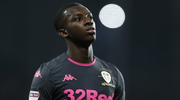 Eddie Nketiah with Leeds at the start of January 2020