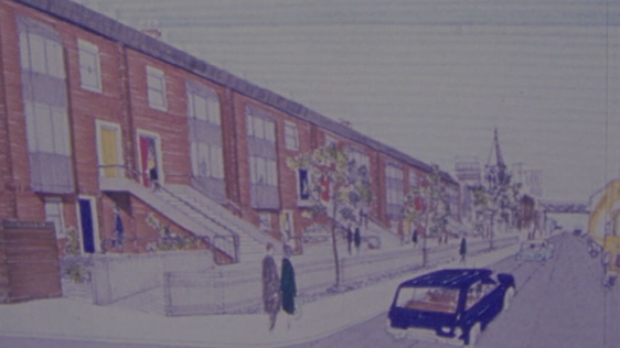 Architect's drawing of Dublin Corporation housing scheme, City Quay (1980)