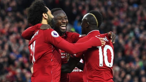 Naby Keita (centre), Mohamed Salah (L) and Sadio Mane will all miss a chunk of Liverpool's season